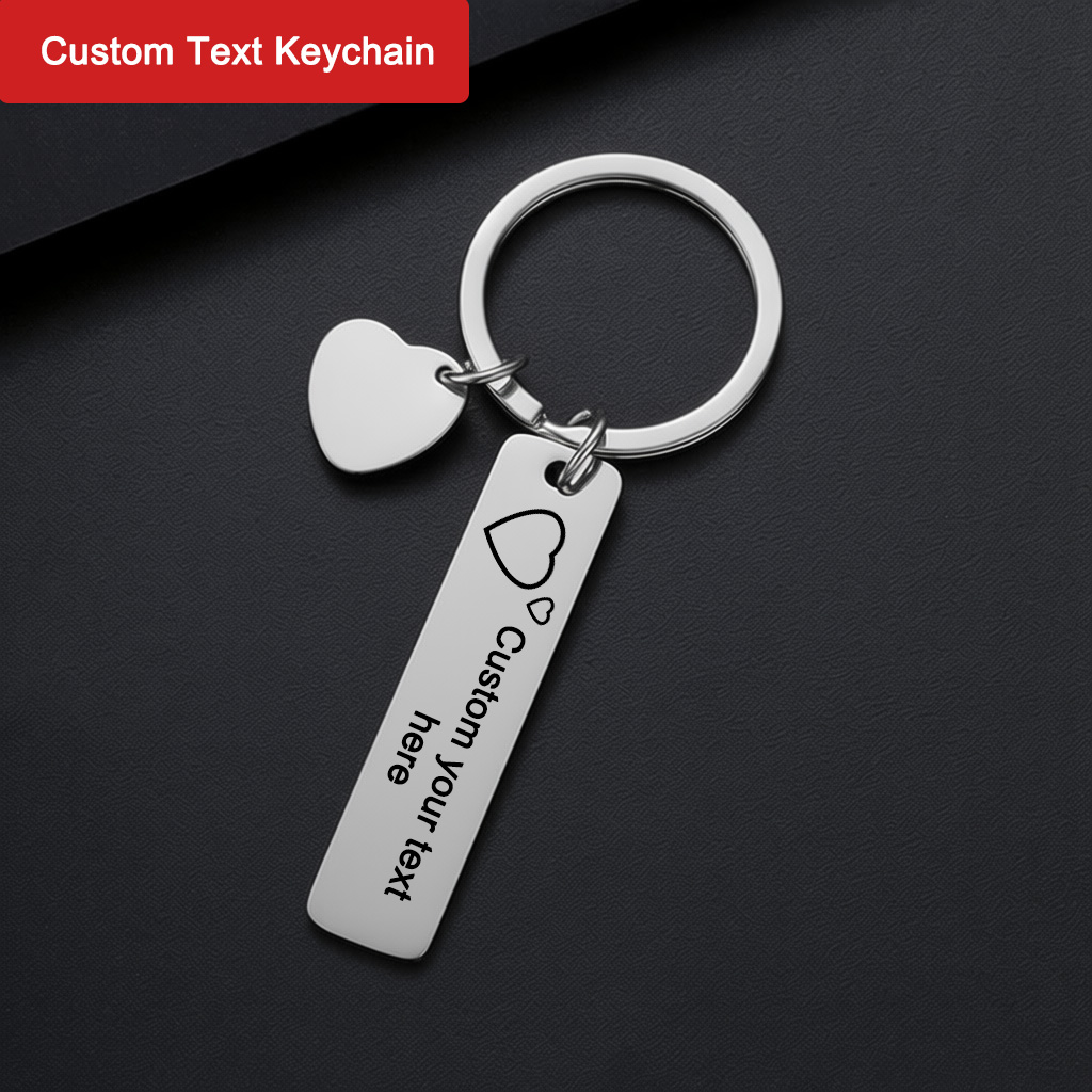 Personalized Engraved Gift - Gantungan Kunci Teks Kustom Nama Pribadi
