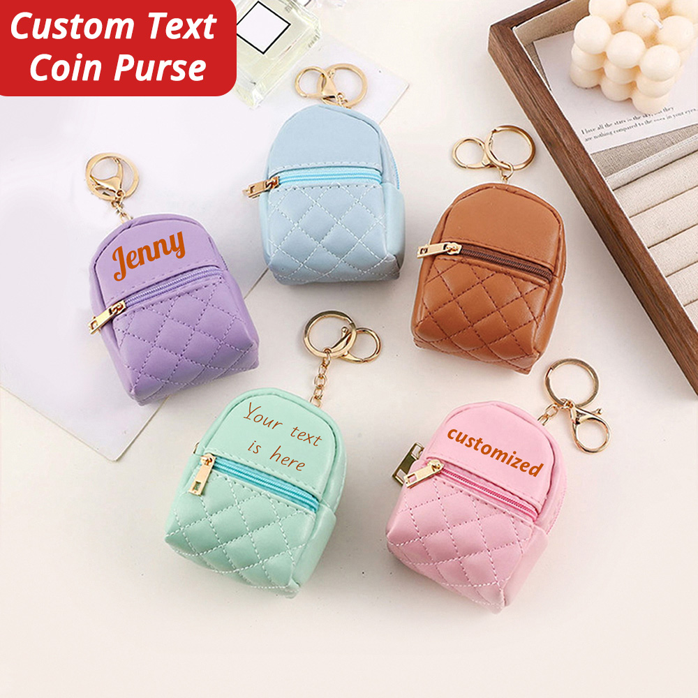 Personalized Engraved Gift - Dompet Koin Nama Kustom Mini Gantungan