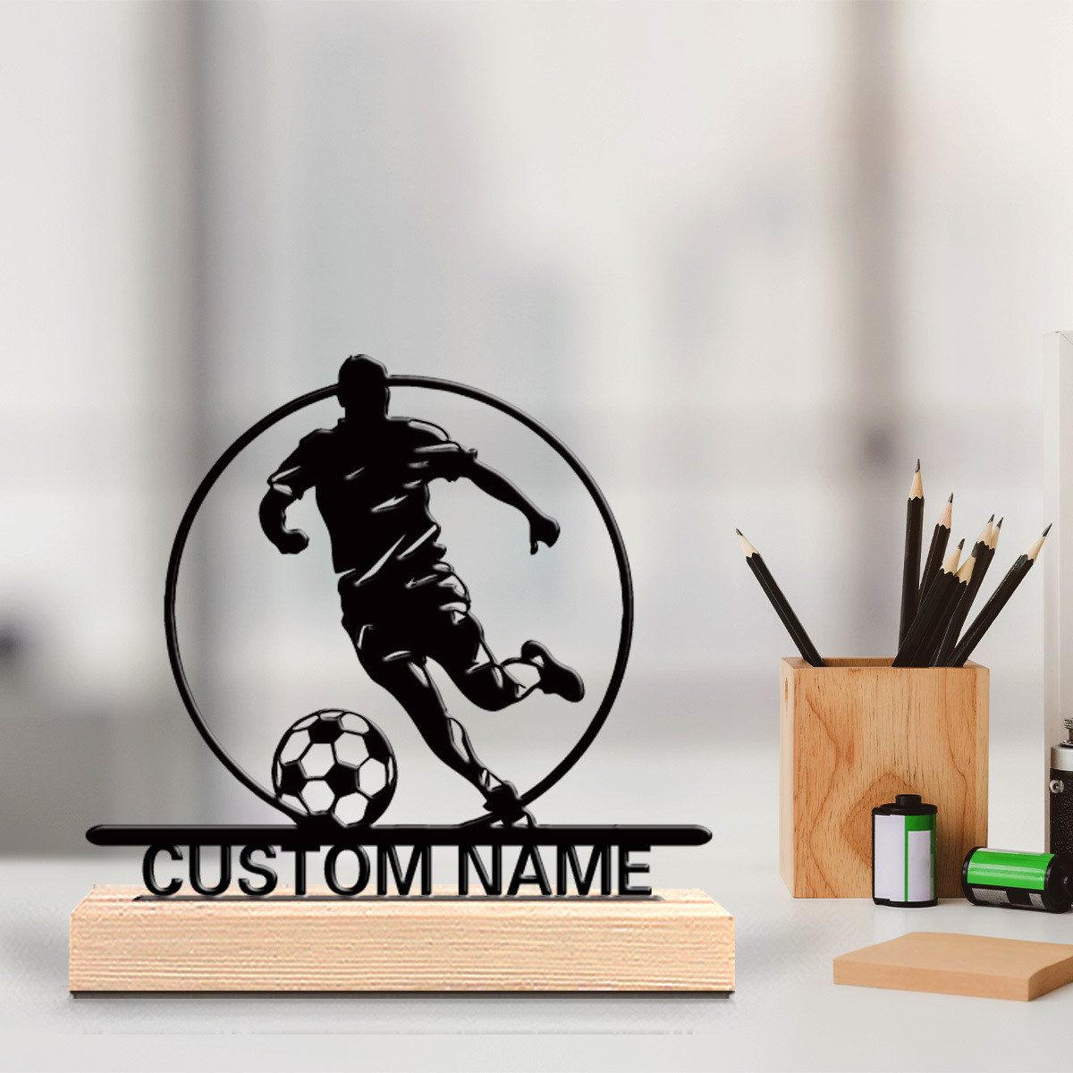 Patung Logam Pemain Sepak Bola - Personalized Engraved Gift ulasan dan harga